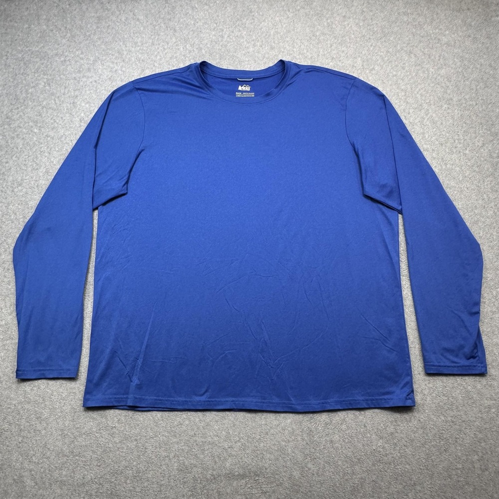 REI Co-op Shirt Mens XL Blue Sahara Long Sleeve Tee Lightweight Performance